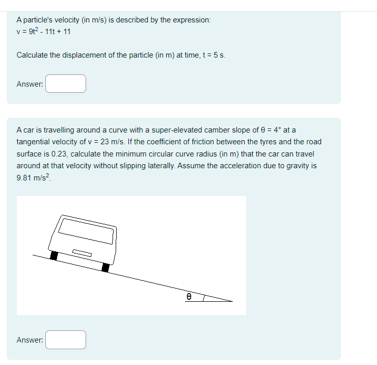 Solved v=9t2−11t+11 Calculate the displacement of the | Chegg.com