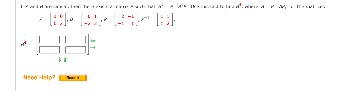 Solved If A and B are similar, then there exists a matrix P | Chegg.com