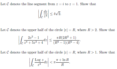 Let \( \mathcal{C} \) denote the line segment from \( z=i \) to \( z=1 \). Show that
\[
\left|\int_{\mathcal{C}} \frac{d z}{z