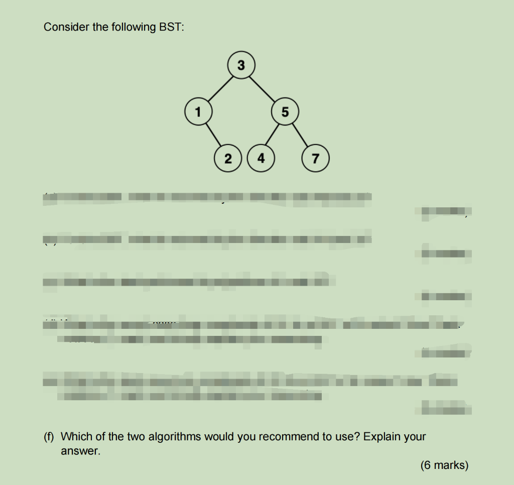 Solved Question 3 The following two algorithms corresponding | Chegg.com