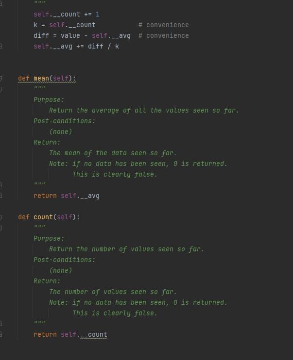 Solved you'll find the following files) Statistics.py, which | Chegg.com