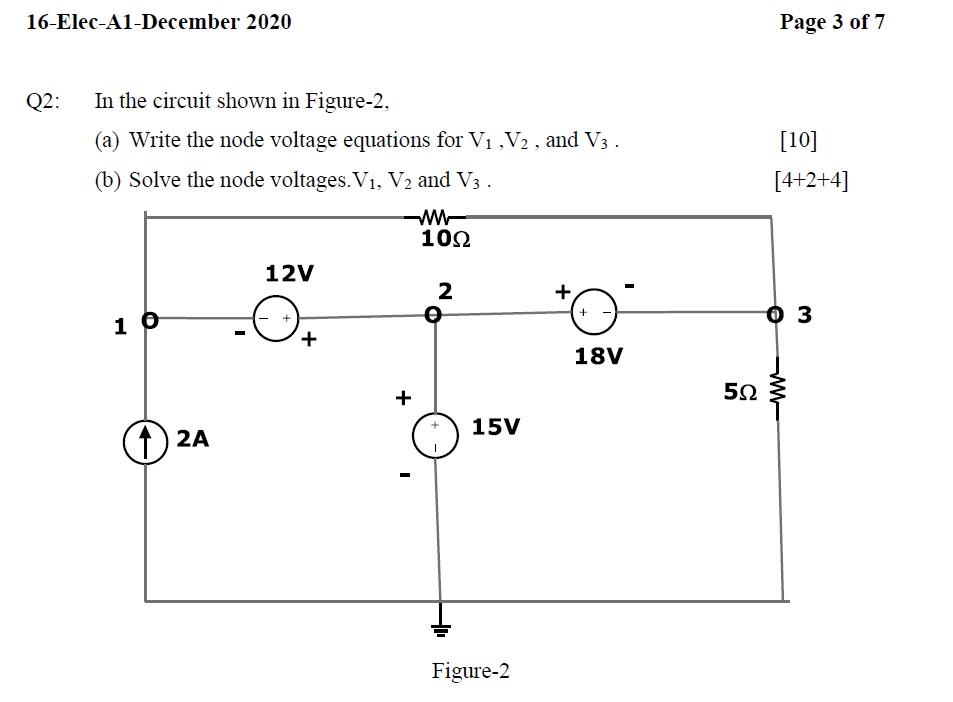 Solved 16-Elec-A1-December 2020 Page 3 of 7 Q2: In the | Chegg.com