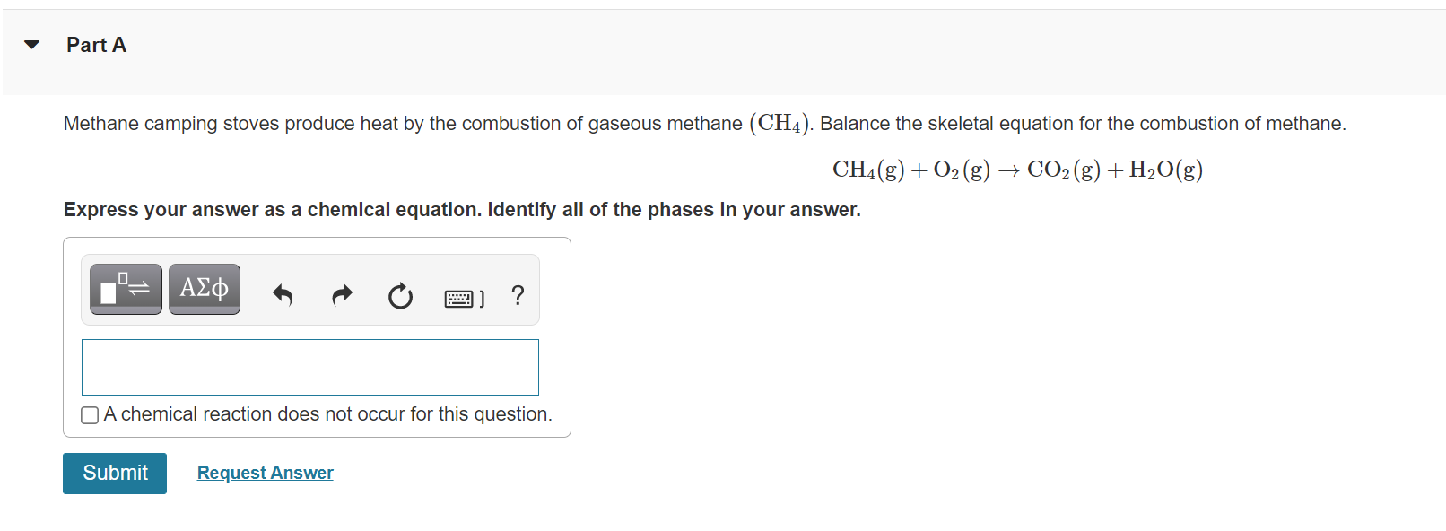 Solved Part A Methane camping stoves produce heat by the
