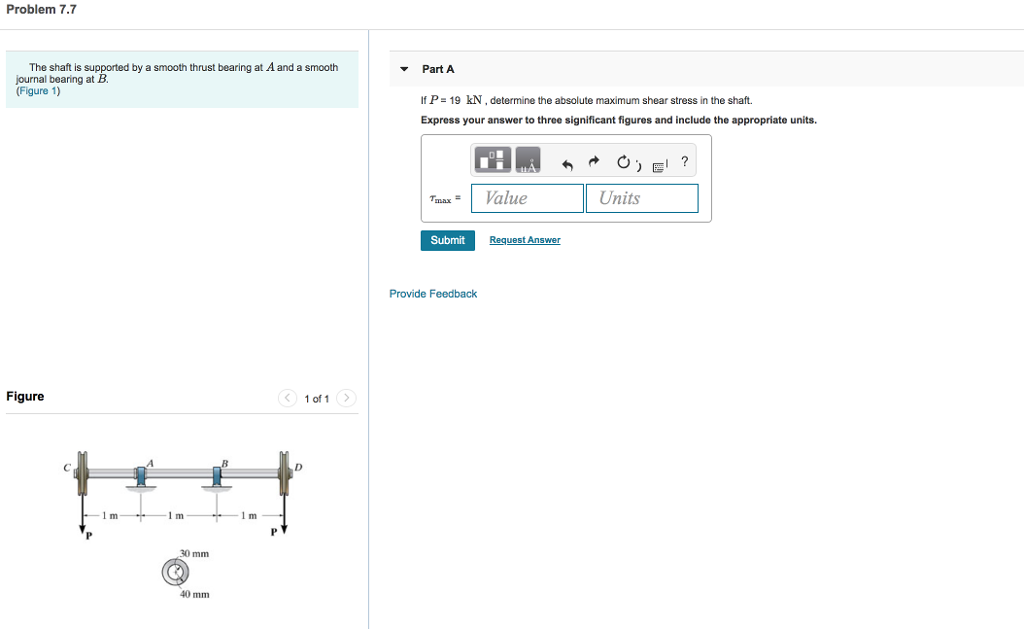 Solved Problem 7.7 The shaft is supported by a smooth thrust
