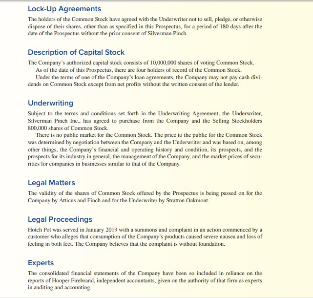 APPENDIX Hotch Pot's New Issue Prospectus10