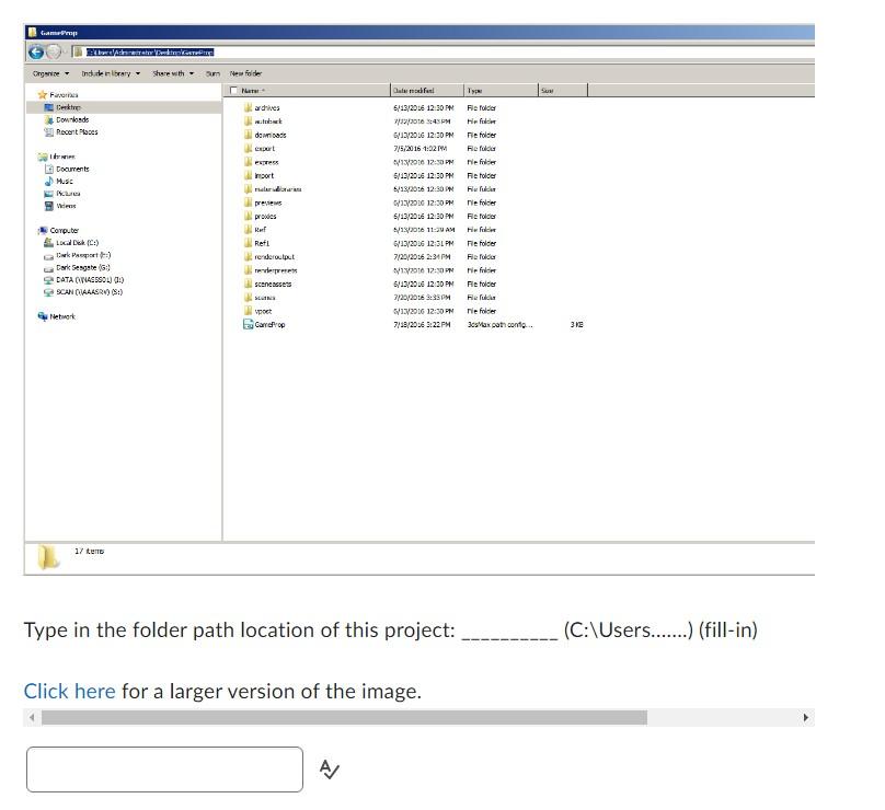 Solved Type in the folder path location of this project: | Chegg.com