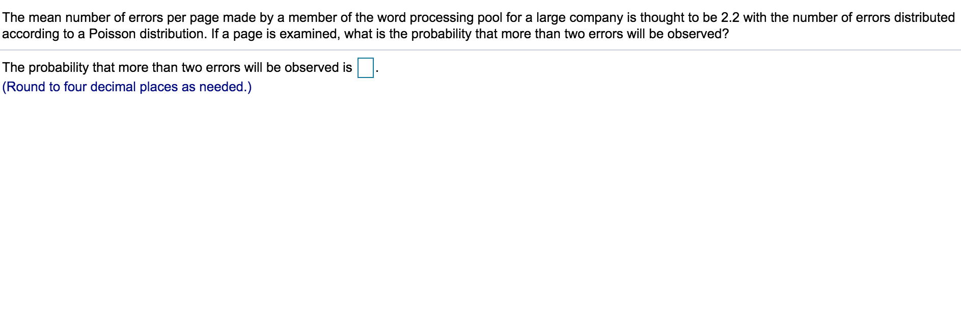 Solved The mean number of errors per page made by a member | Chegg.com