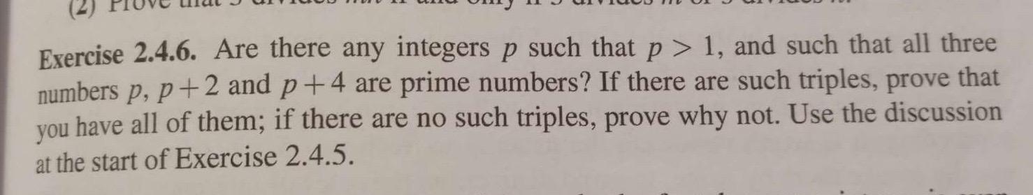 Solved Exercise 2.4.6. Are there any integers p such that p | Chegg.com
