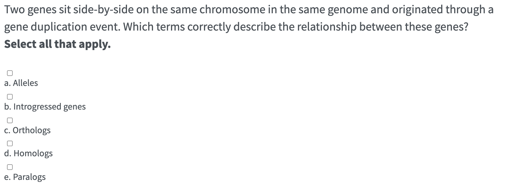 Solved Two genes sit side-by-side on the same chromosome in | Chegg.com