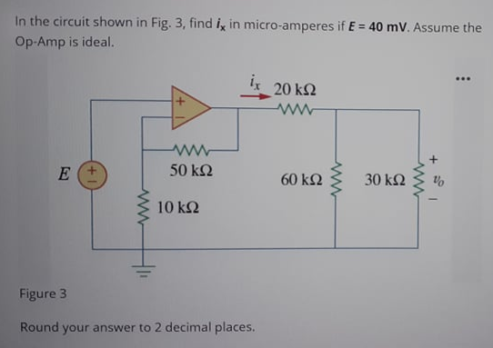 Solved A.) In the circuit shown in Fig. 3, find ix in | Chegg.com