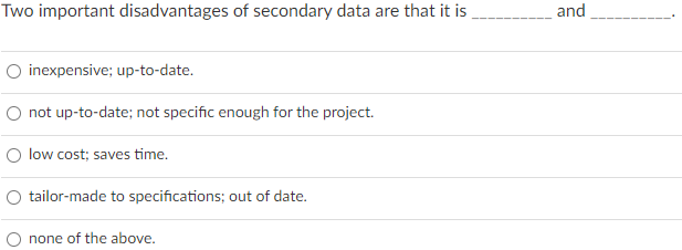 solved-two-important-disadvantages-of-secondary-data-are-chegg