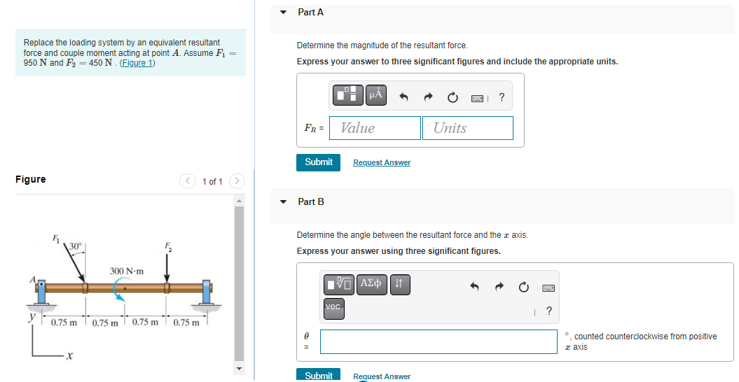 Solved Part A. - Determine the magnitude of the resultant | Chegg.com