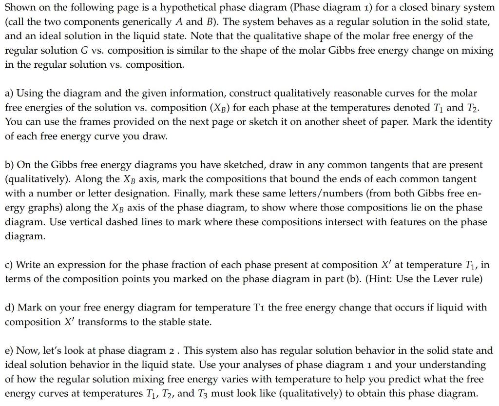 Solved Shown on the following page is a hypothetical phase | Chegg.com
