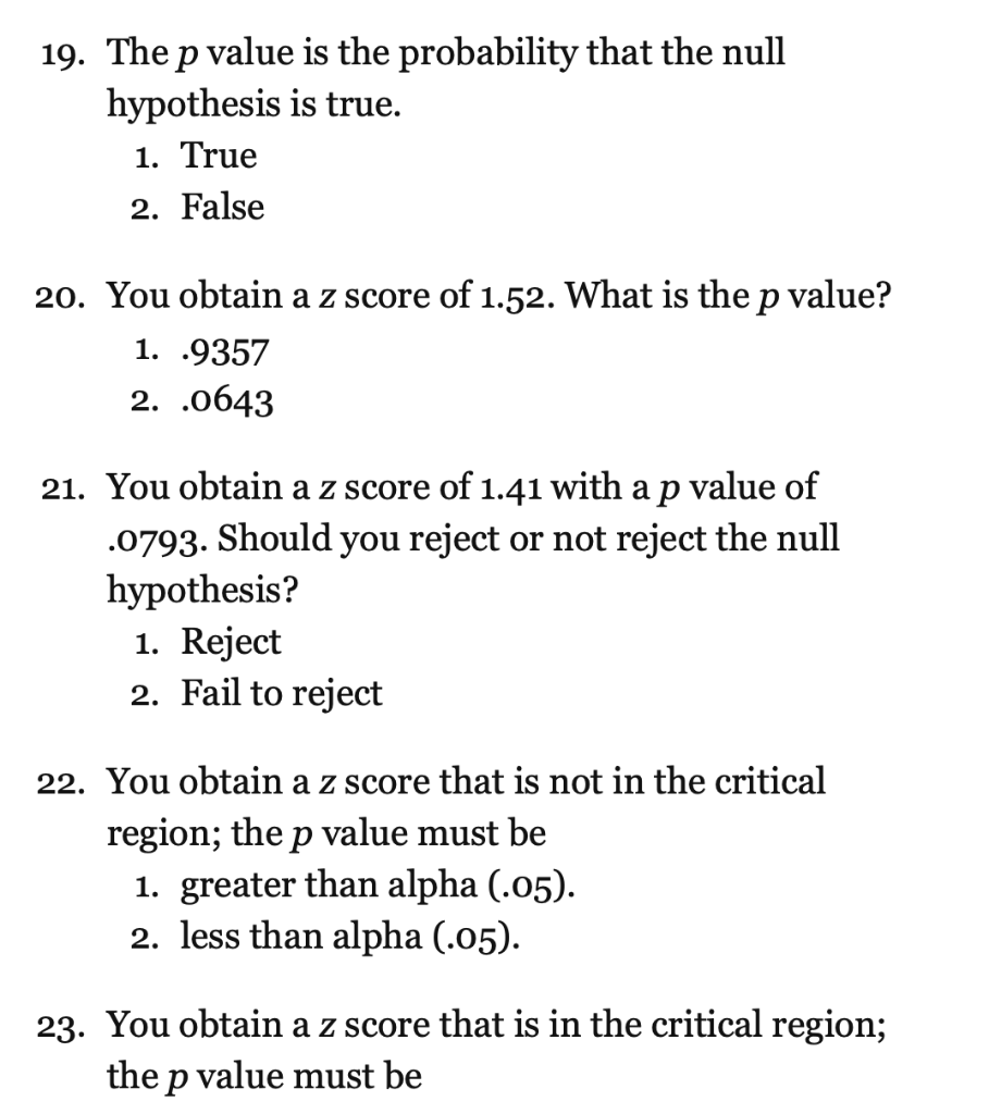 hypothesis multiple choice questions