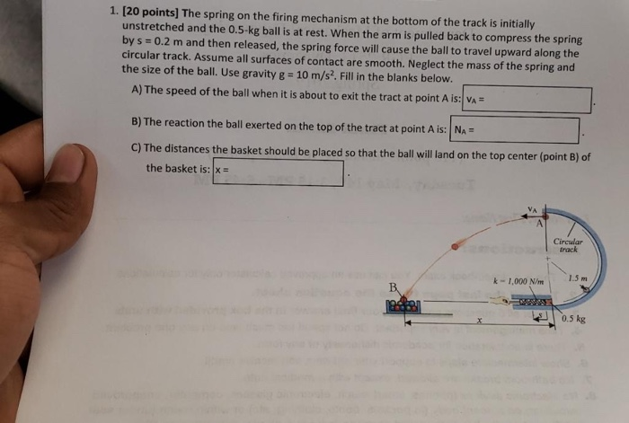 Solved 1. 120 points] The spring on the firing mechanism at | Chegg.com