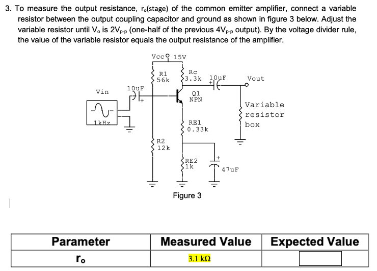 Solved 3. To measure the output resistance, r0 (stage) of | Chegg.com