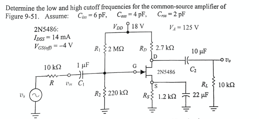 Solved Vgs(of = -4 V Determine The Low And High Cutoff 