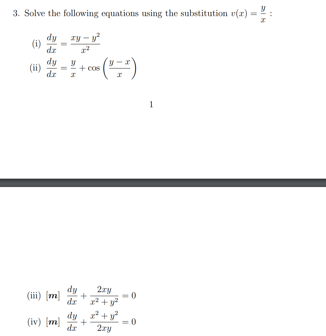 Solved 3. Solve the following equations using the | Chegg.com