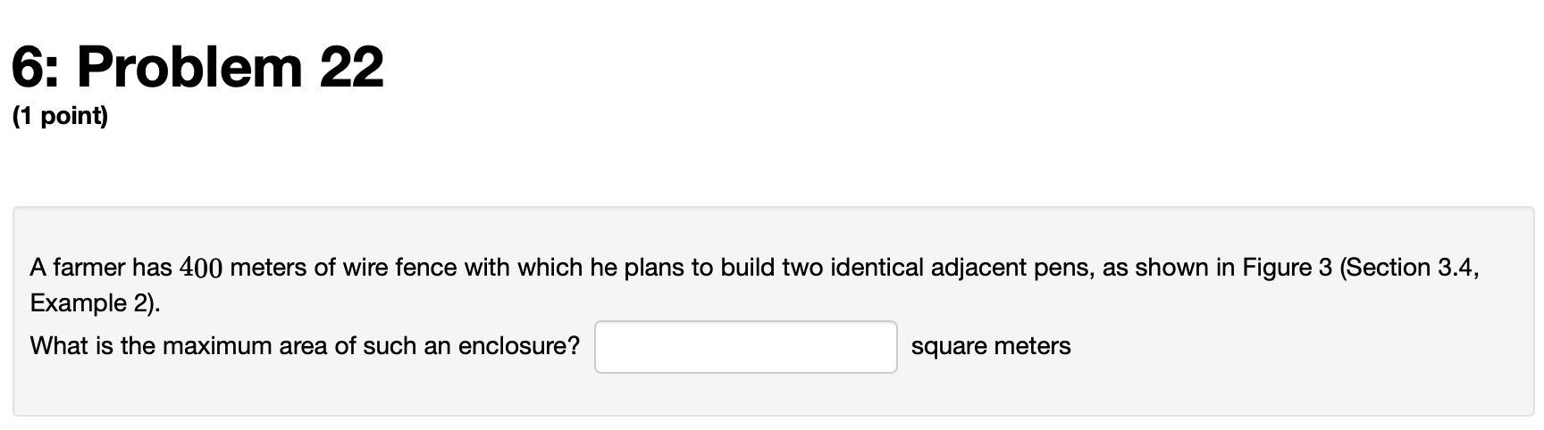 Solved 6 Problem 22 1 Point A Farmer Has 400 Meters Of