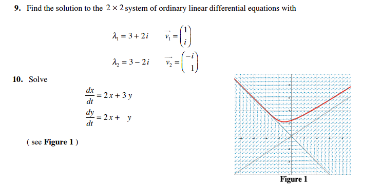 Solved 9. Find the solution to the 2 x 2 system of ordinary | Chegg.com