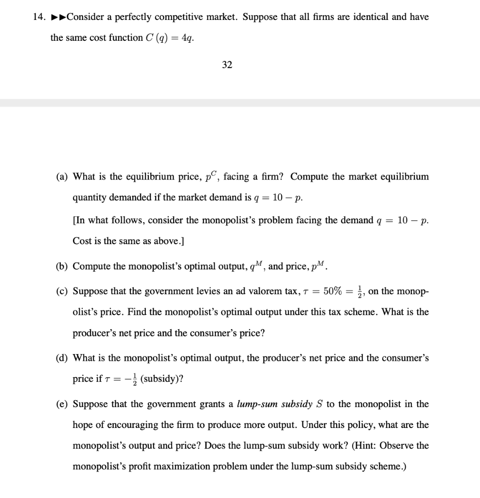 Solved A monopoly faces an inverse demand function p=10q
