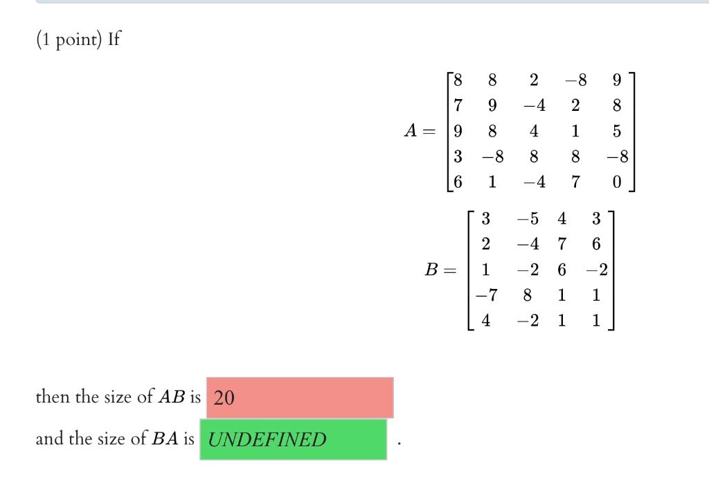 Solved ( 1 Point) If | Chegg.com