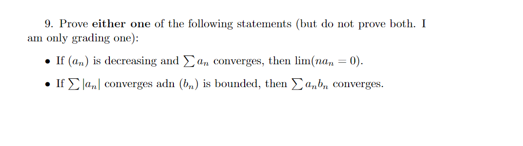 Solved 9. Prove either one of the following statements (but | Chegg.com
