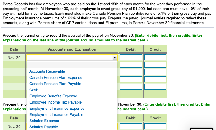 Solved Date Accounts And Explanation Debit Credit Nov. 30 | Chegg.com