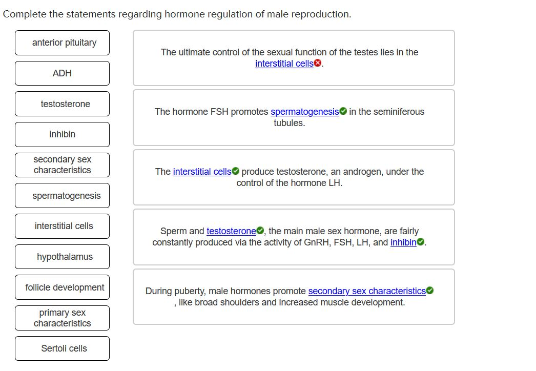 Solved Complete The Statements Regarding Hormone Regulation 