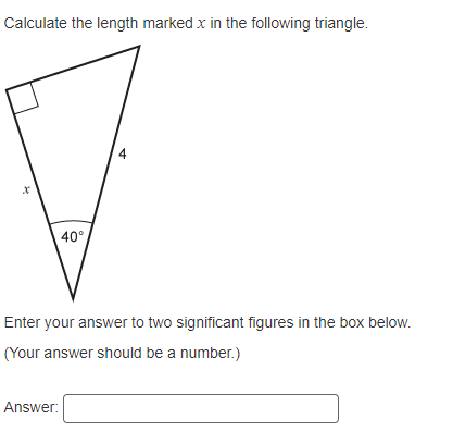 Solved Calculate the length marked x in the following | Chegg.com