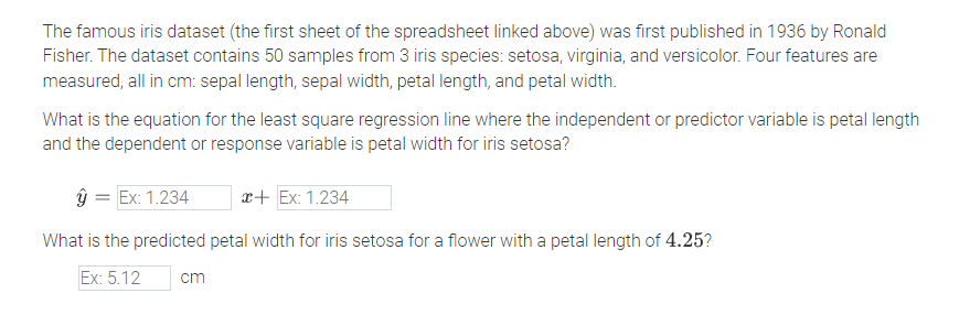 Solved The famous iris dataset (the first sheet of the | Chegg.com