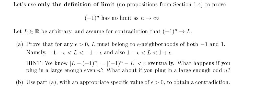 Solved Let's Use Only The Definition Of Limit (no | Chegg.com