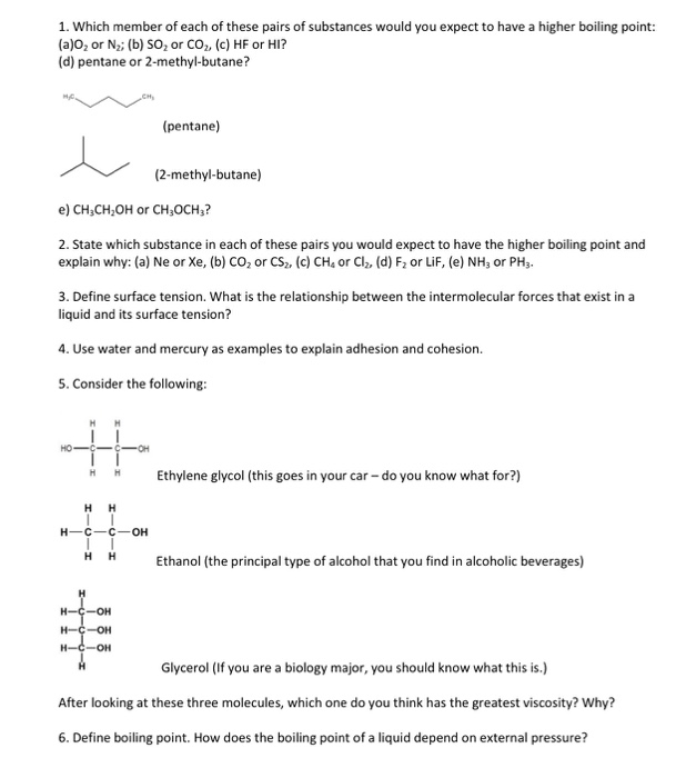 Solved Which member of each of these pairs of substances Chegg