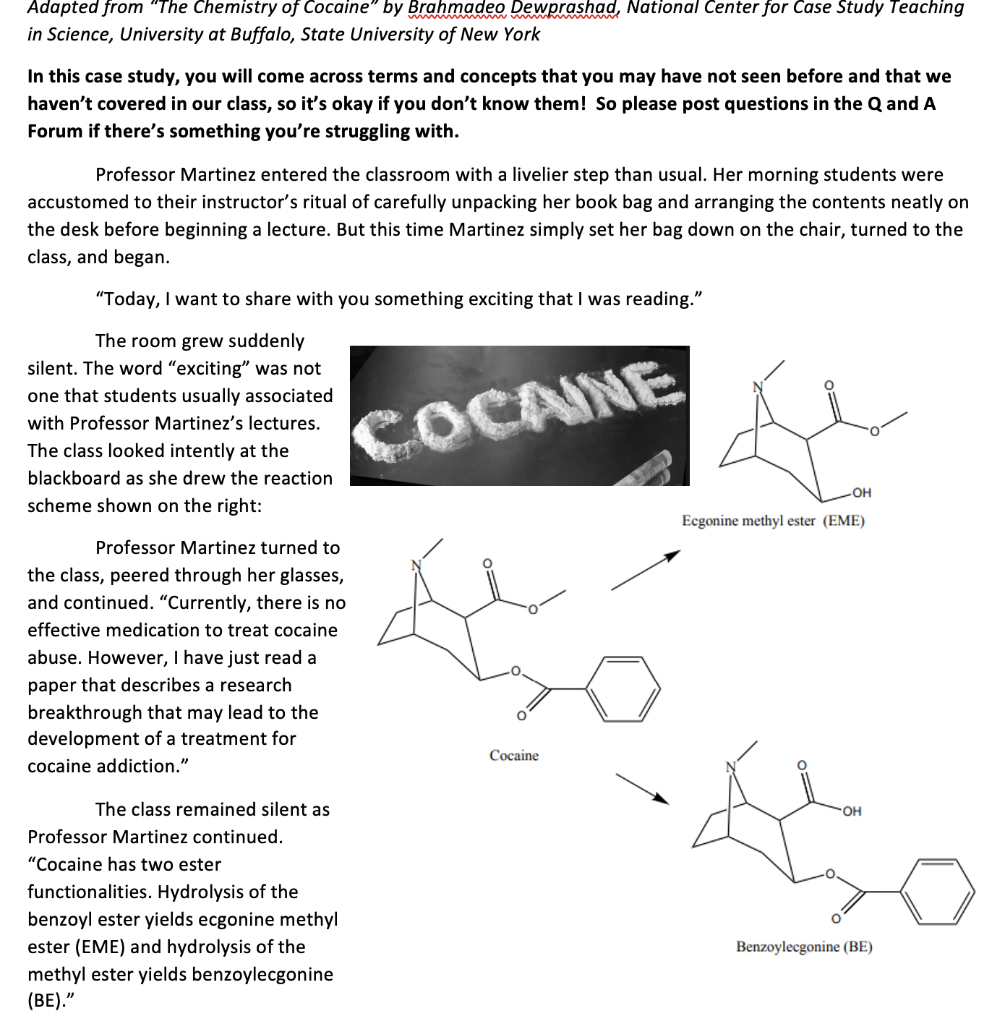 1. Identify the ester functional groups in cocaine. | Chegg.com