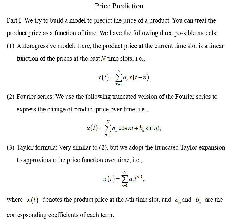Price Prediction Part I: We try to build a model to | Chegg.com