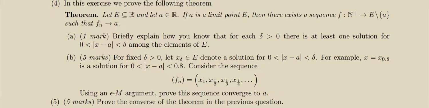 Solved : (4) In This Exercise We Prove The Following Theorem | Chegg.com