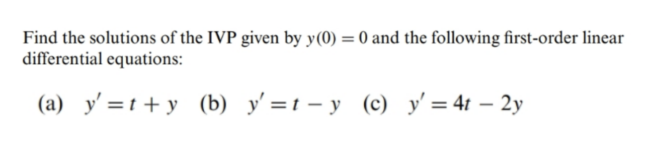 Solved = Find the solutions of the IVP given by y(0) = 0 and | Chegg.com