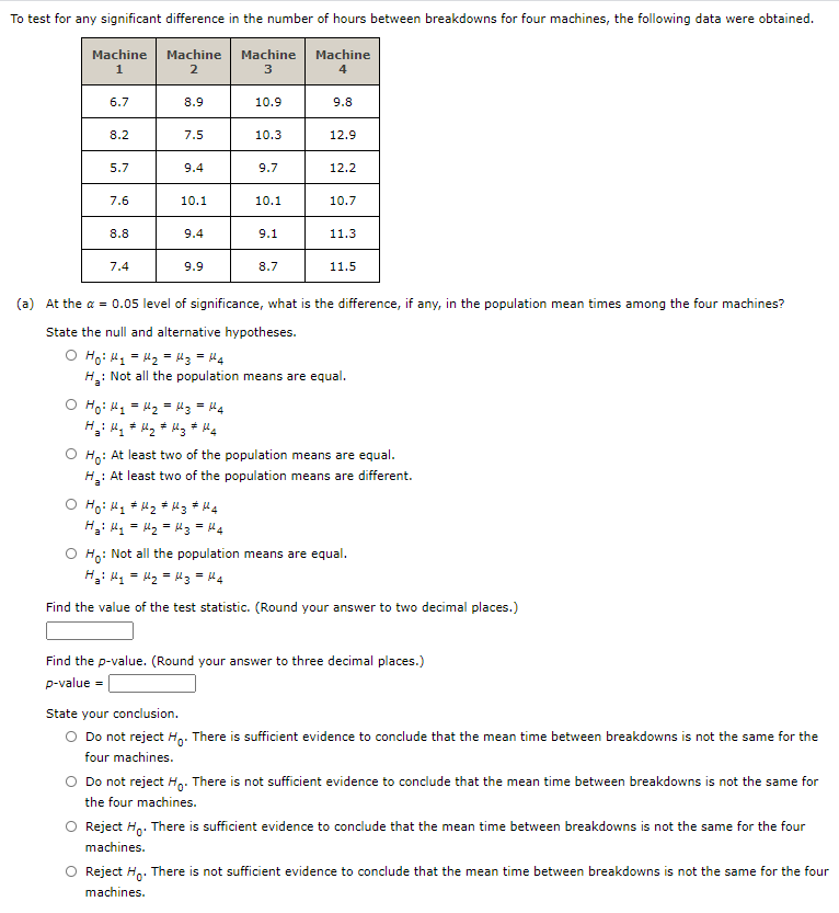 Solved To test for any significant difference in the number | Chegg.com