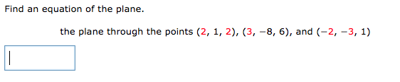 Solved Find an equation of the plane. the plane through the | Chegg.com