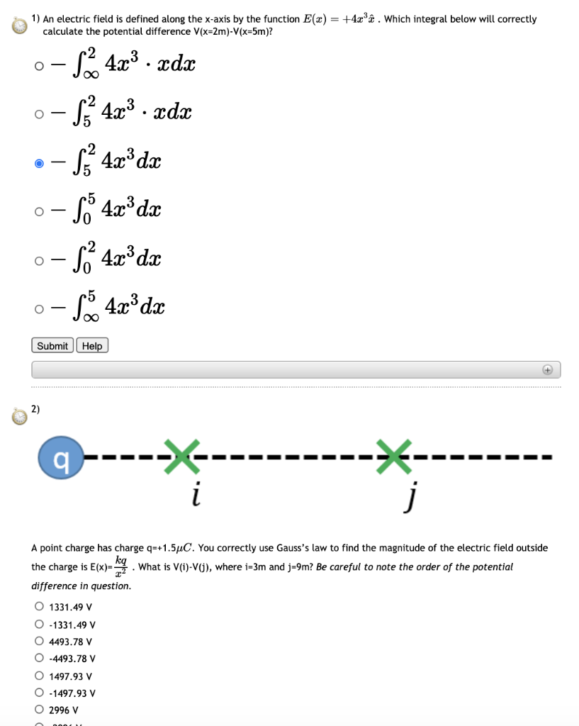 Solved 1 An Electric Field Is Defined Along The X Axis B Chegg Com