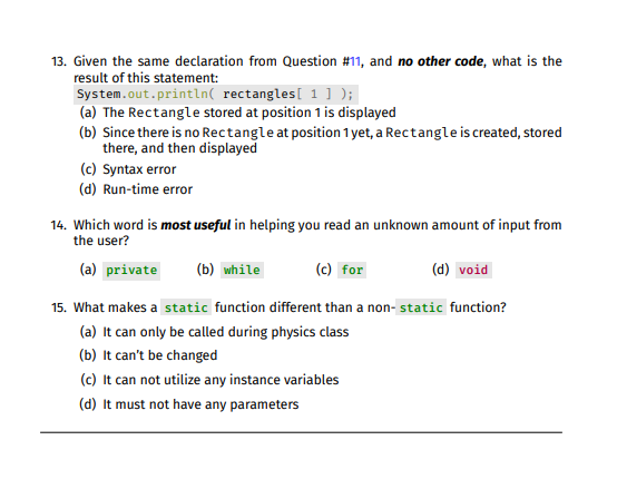 Solved 1 Multiple Choice For each question, choose the best | Chegg.com