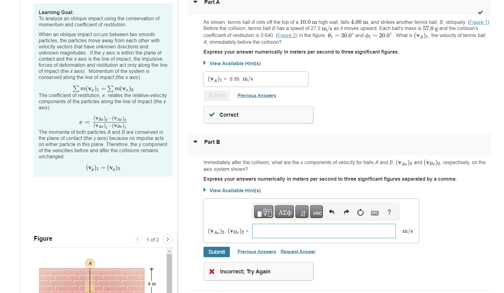 Solved Learning Goal: To Analyze An Oblique Impact Using The | Chegg.com