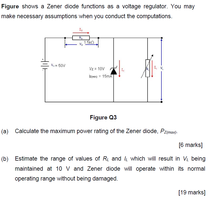 Solved Figure shows a Zener diode functions as a voltage