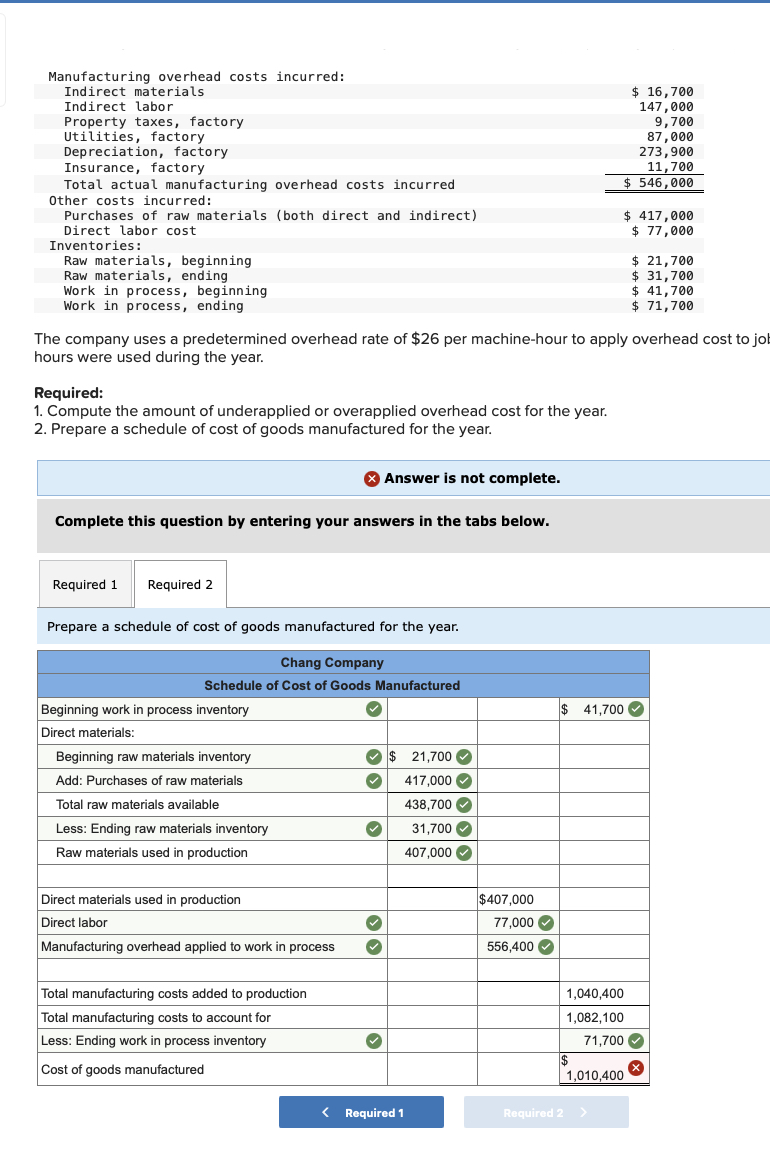 Solved The company uses a predetermined overhead rate of $26 | Chegg.com