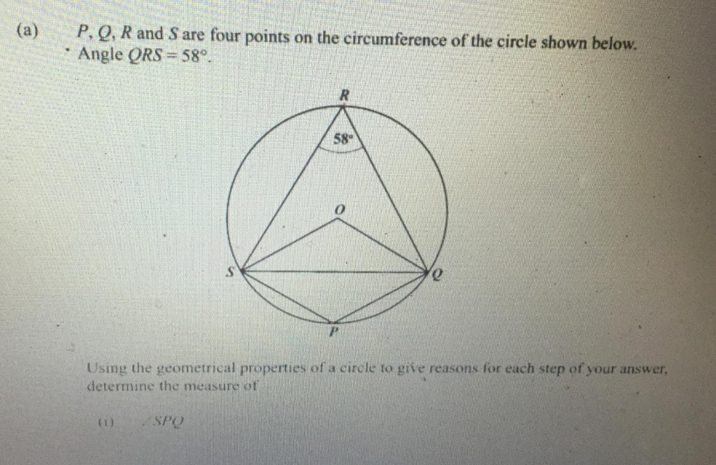 Solved Determine the magnitudes of angles SPQ and OQS. Use | Chegg.com