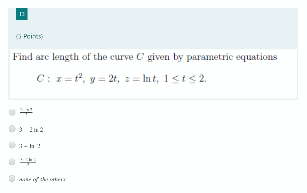 Solved 13 (5 Points) Find Arc Length Of The Curve C Given By | Chegg.com