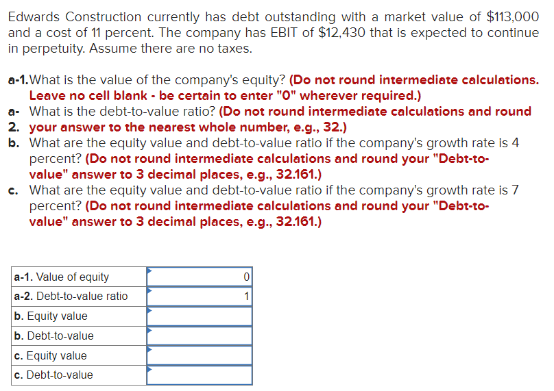 Solved Edwards Construction Currently Has Debt Outstanding | Chegg.com