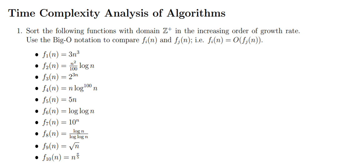 Solved Time Complexity Analysis Of Algorithms 0 0 N 1 2302