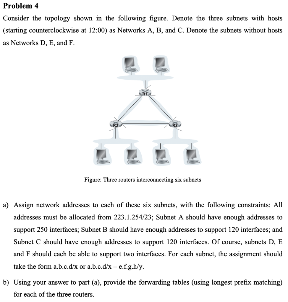 Solved Problem 4 Consider The Topology Shown In The | Chegg.com