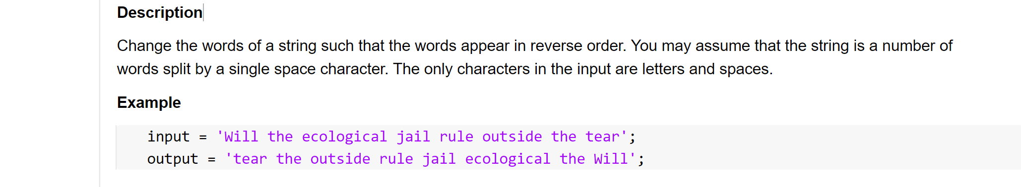 Solved Description Change the words of a string such that | Chegg.com